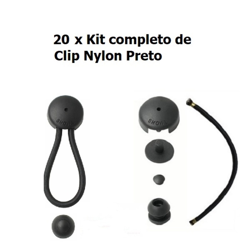 kit 20x Nylon / PVC Clip preto