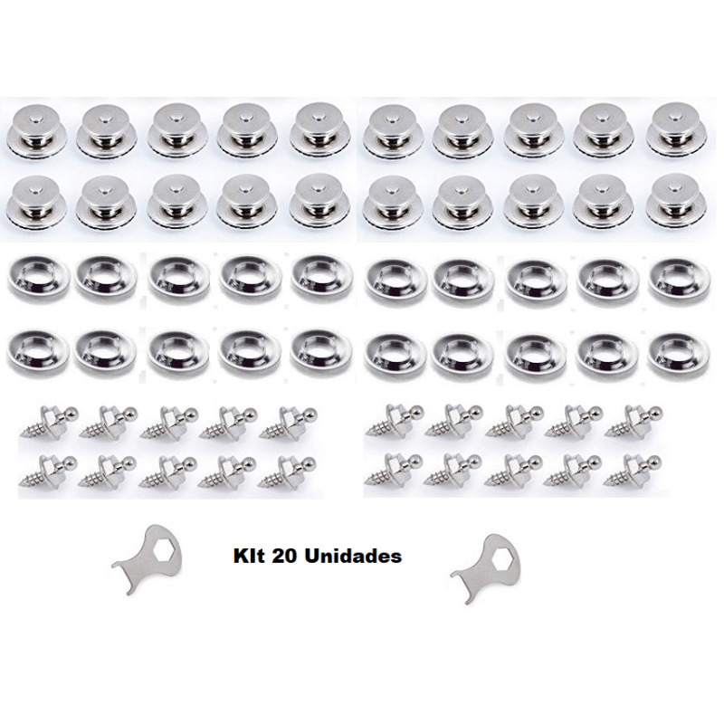 Kit 20x Botão Click 100% INOX como Tenax Loxx Alemã Capotaria