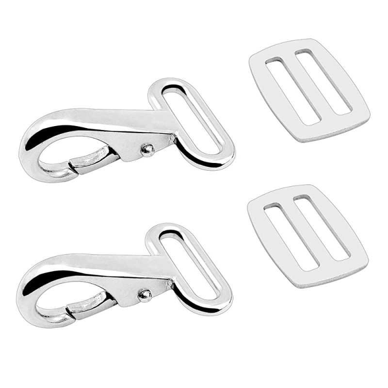 Kit 2 Mosquetões + 2 Ajustadores Inox Toldo Capotaria Náutic Inox 25mm